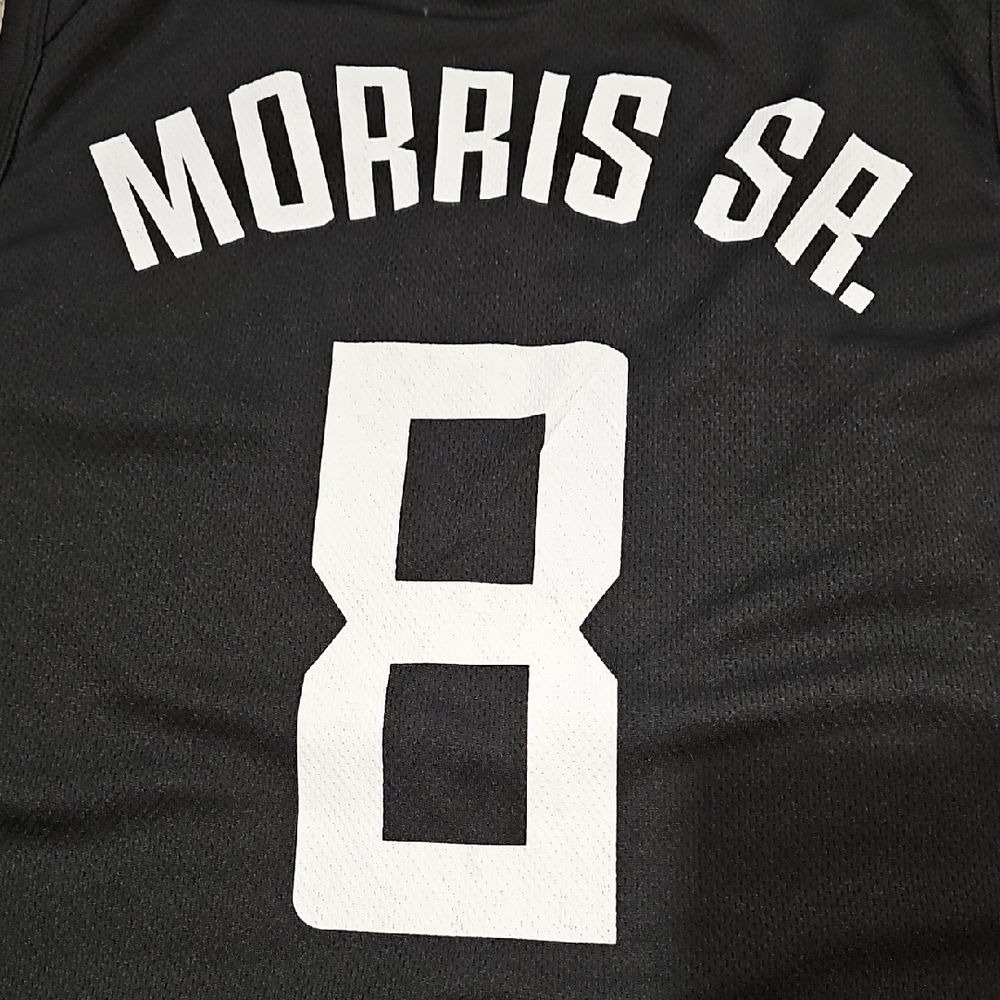 Kids Black Basketball Jersey with Red and Blue Accents - Picture 7 of 7